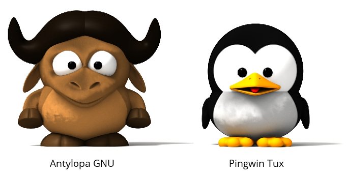 Maskotki: pingwin Tux i antylopa GNU